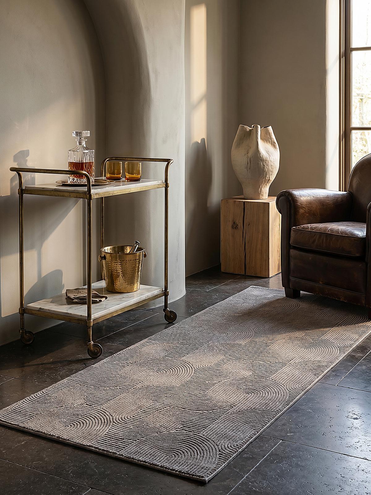 TEPPICHLÄUFER Antirutsch Geometrisch DALAR Polypropylen Beige 80 x 150 cm - Beige, Textil (80/150cm) - KADIMA DESIGN