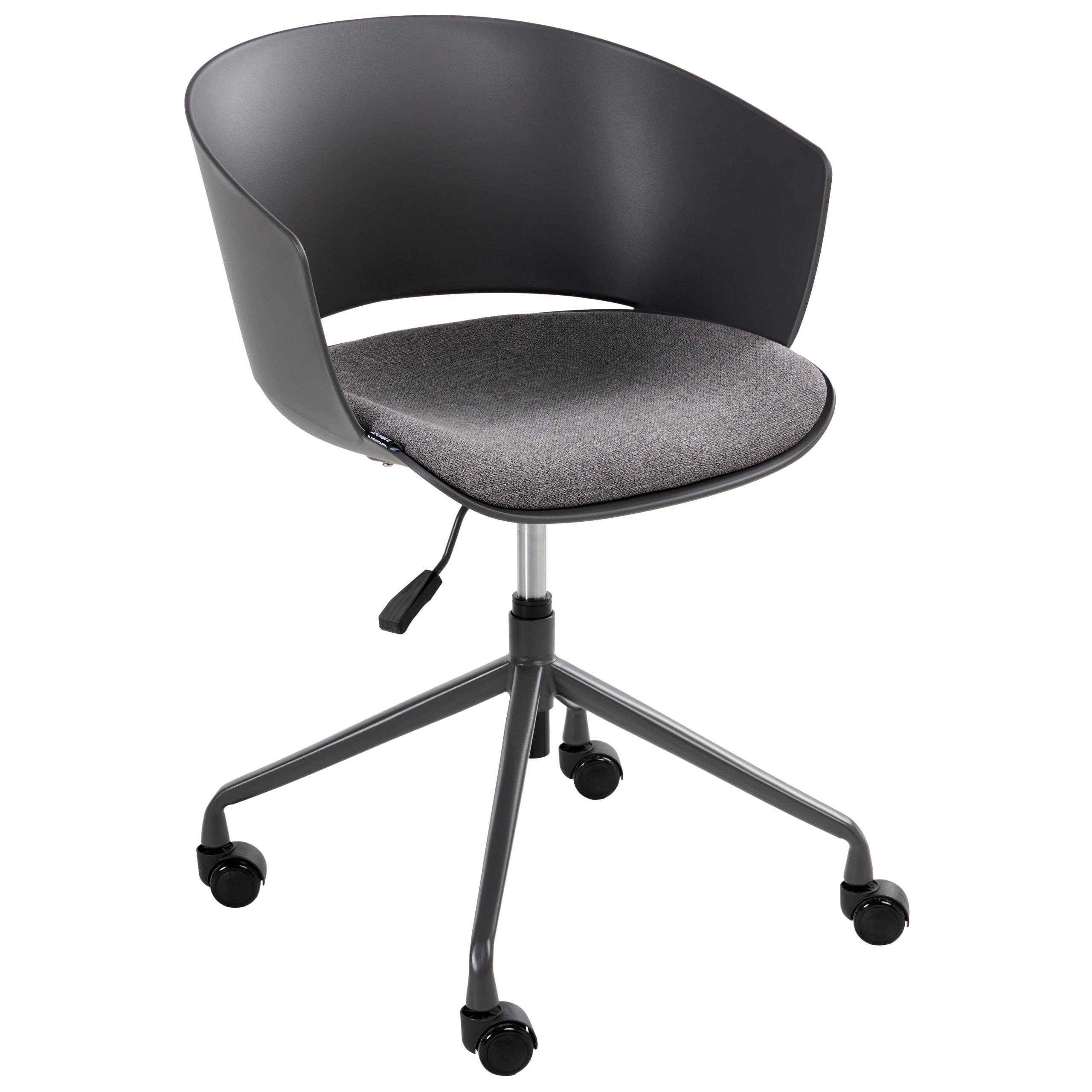 BÜROSTUHL Graphitgrau Gleeful - Graphitfarben/Schwarz, Textil (64/77/64cm) - Beliani