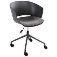 BÜROSTUHL Graphitgrau Gleeful - Graphitfarben/Schwarz, Textil (64/77/64cm) - Beliani
