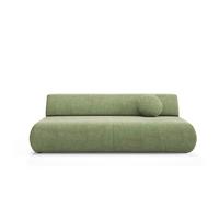 BETTSOFA DELTA Grün Geflochtener Stoff mit Schlaffunktion - Grün, Holz (214/74/100cm) - MASSENO