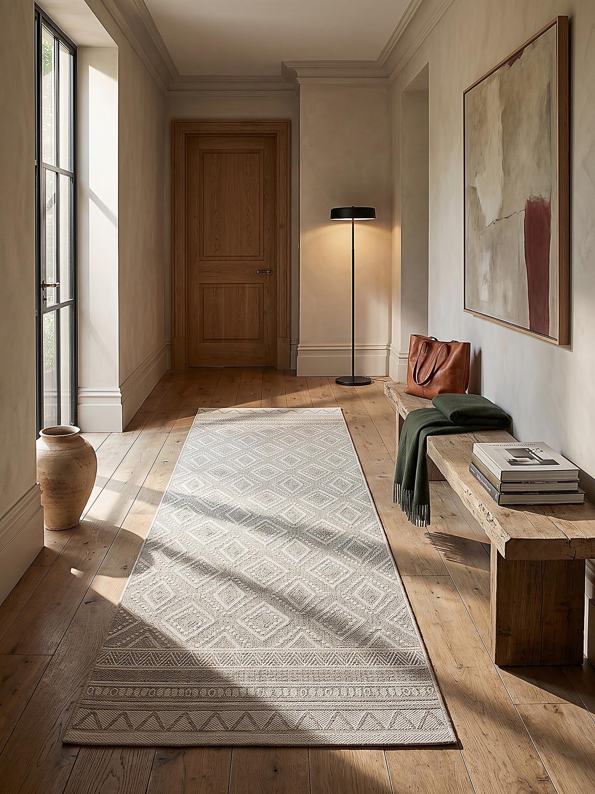 LÄUFER ESERA Ethno-Rauten Polypropylen Beige 67 x 180 cm - Beige, Textil (67/180cm) - KADIMA DESIGN