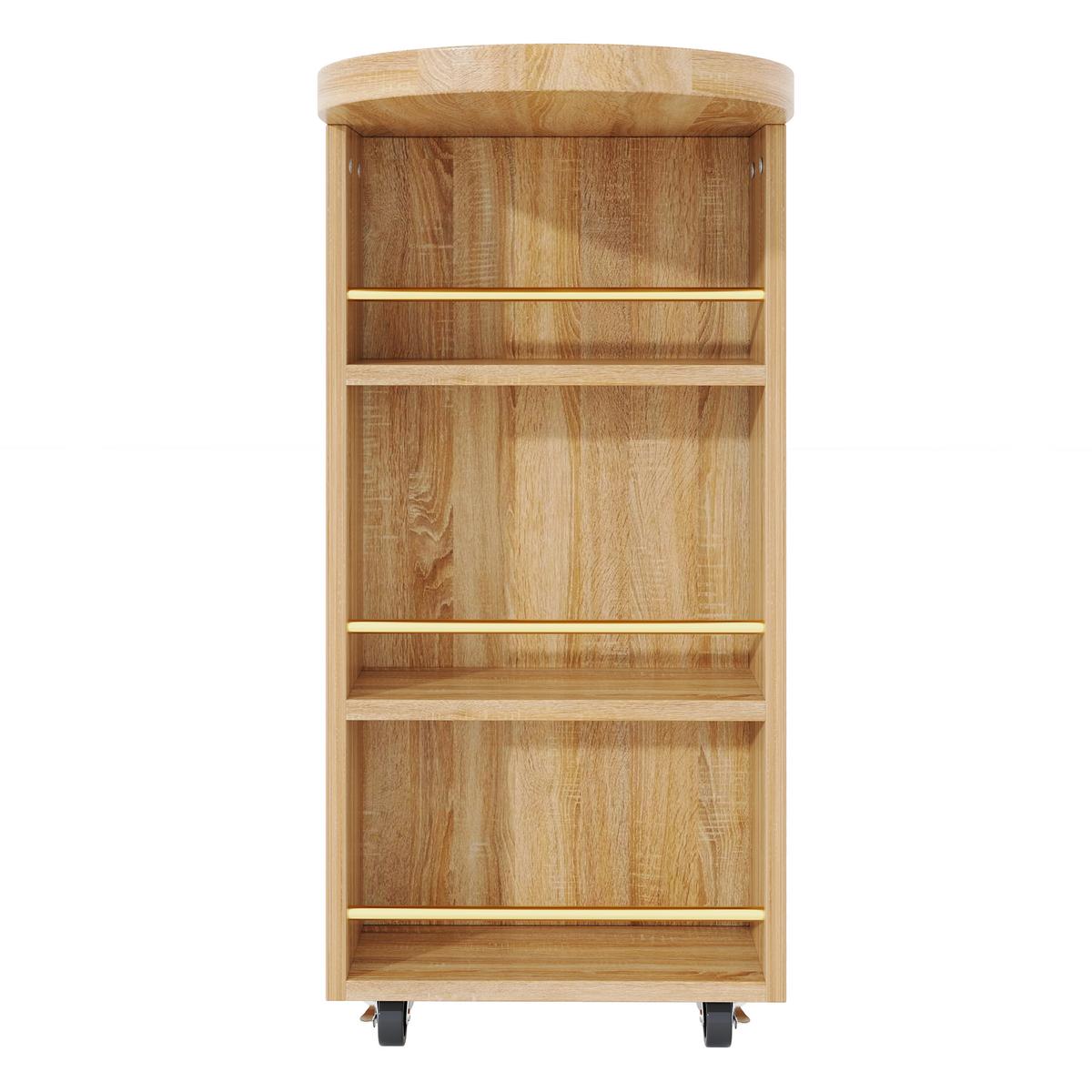 BARTISCH mit küchenbuffet 360° drehbar & 6 schubladen - Naturfarben, Holzwerkstoff (39/203/90cm) - Urban Meuble