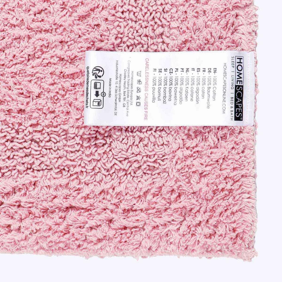 BADEMATTE 50/80 cm, 100% Baumwolle, wendbar - Rosa, Textil (50/80cm) - Homescapes