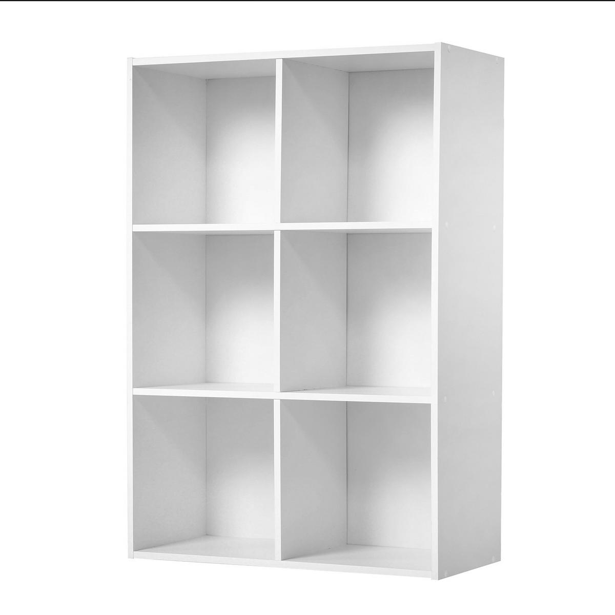 REGAL mit 6 Fächern - H91,5 x L61,5 cm - Weiß, Holzwerkstoff (29.5/91.5/31cm) - Calicosy