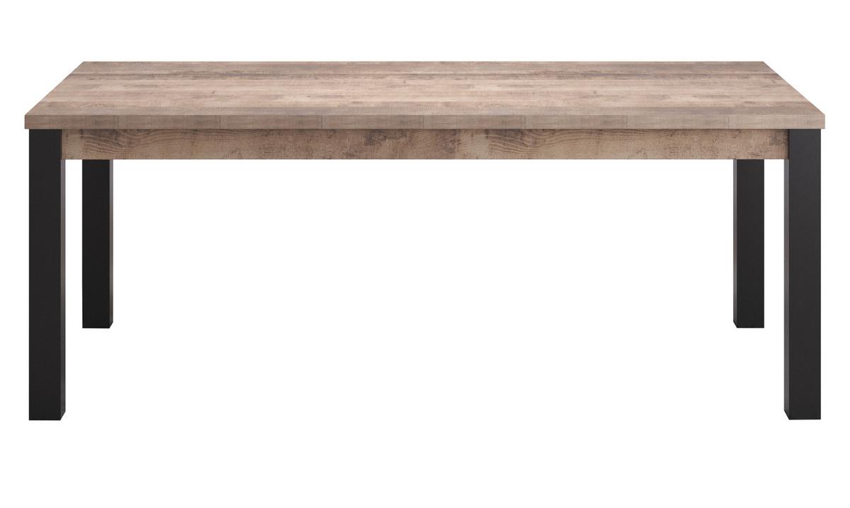 ESSTISCH Eiche Tabak, schwarz Küchentisch 200 x 90 cm - Eichefarben/Schwarz, Holzwerkstoff (100/200/77cm) - Top.Furn