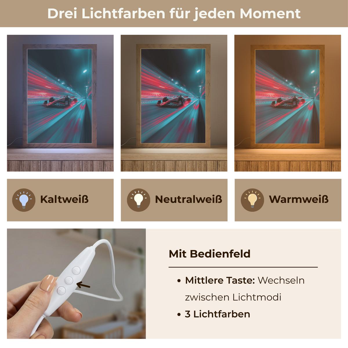 NACHTTISCHLAMPE Rennwagen - Rot - Geschwindigkeit 20x30 cm - Türkis, Holzwerkstoff (8/20/30cm) - OnlyWow