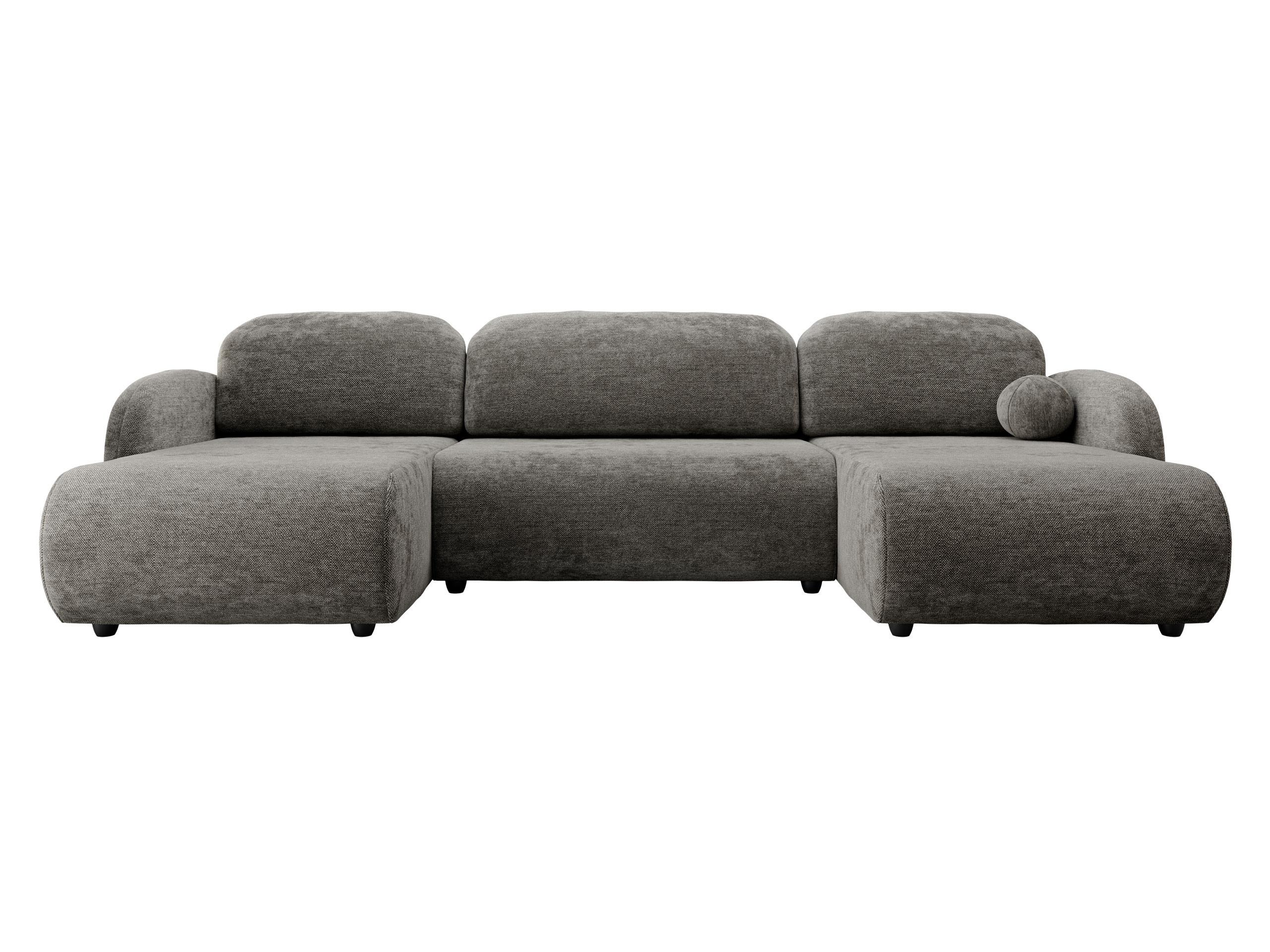 WOHNLANDSCHAFT Dream U - Schwarz/Braun, Holz/Kunststoff (318/88/160cm) - MIRJAN24