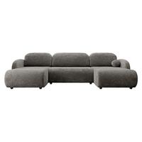 WOHNLANDSCHAFT Dream U - Schwarz/Braun, Holz/Kunststoff (318/88/160cm) - MIRJAN24