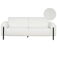 3-SITZER-SOFA Bouclé weiß Askim - Schwarz/Weiß, Textil (207/87/89cm) - Beliani