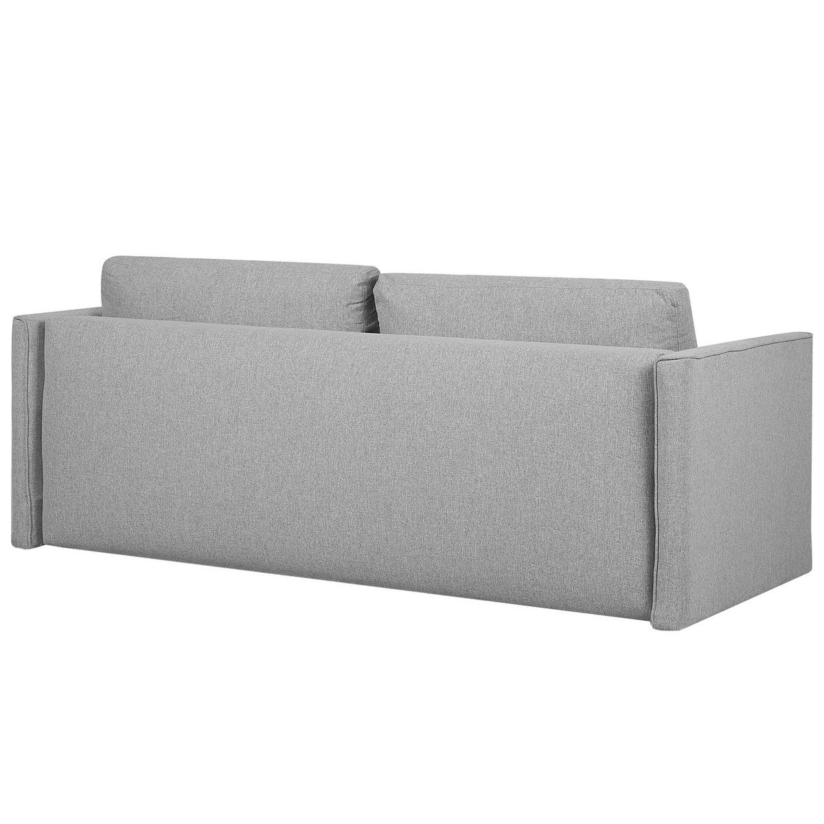 3-SITZER-SCHLAFSOFA Polyester Grau Eksjo - Hellgrau, Textil (220/87/102cm) - Beliani