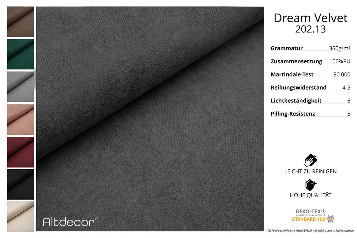 ECKSOFA mit Schlaffunktion und Bettkasten LIRA-L - 264x172x89 Dunkelgrau - Dunkelgrau, Holzwerkstoff/Textil (172/264cm) - ALTDECOR