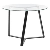 ESSTISCH 100/100/74 cm Schwarz Rund Kebri - Schwarz, Glas (100/100/74cm) - Beliani