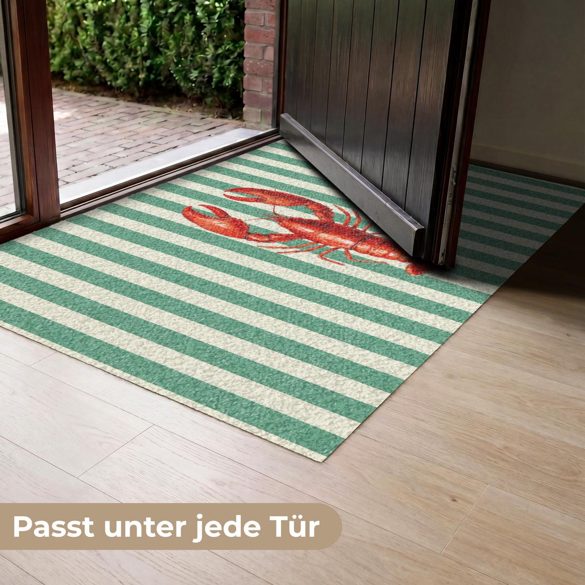 FUSSMATTE Krebs - Streifen - Realistisch - Sommerlich Schmutzmatte 120x80 cm - Multicolor, Kunststoff (120/0.4cm) - MuchoWow
