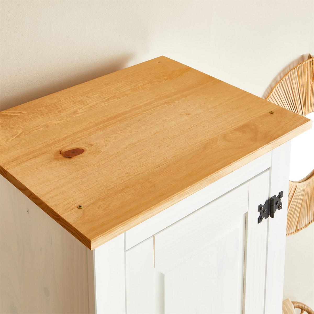 SCHUHSCHRANK TEQUILA weiß/braun - Weiß/Braun, Holz (53/190/38cm) - IDIMEX