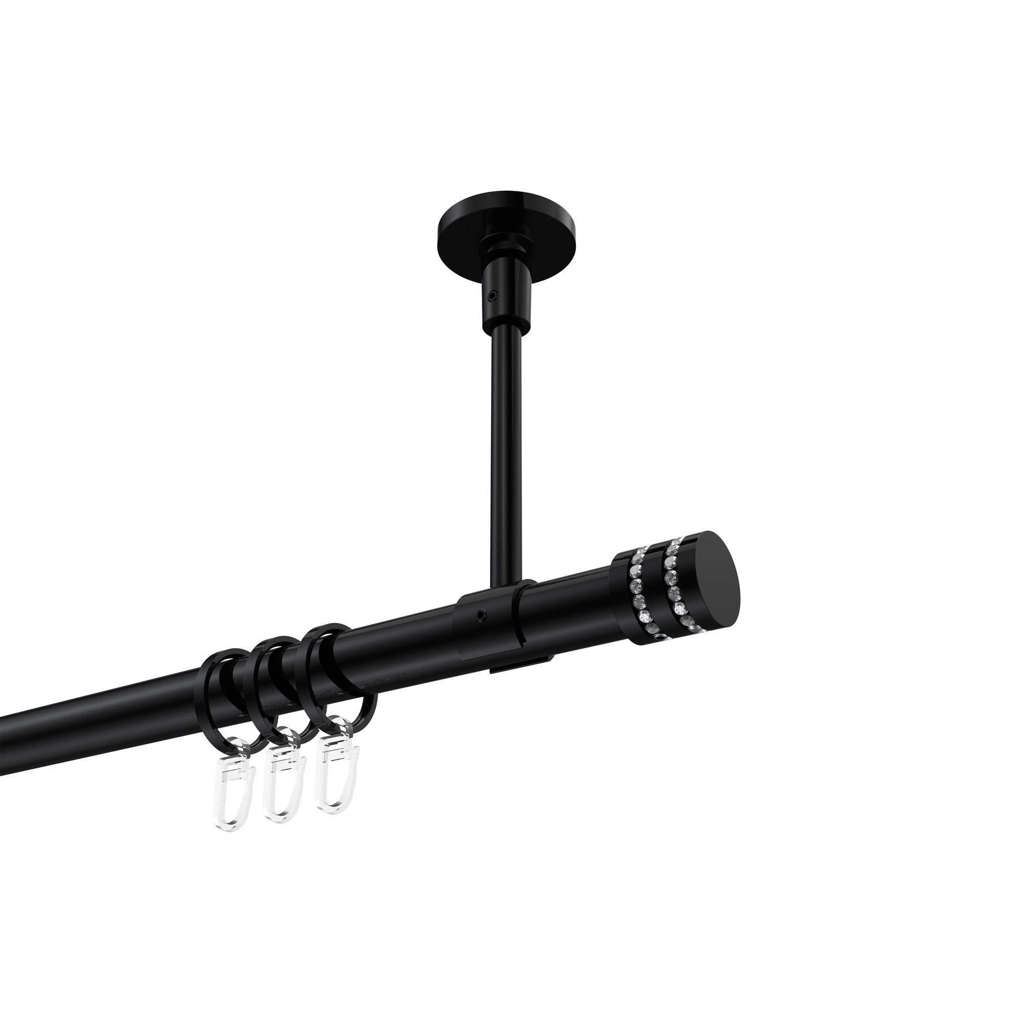 GARDINENSTANGE Sonette Estana 120 cm, 1-läufig, 20 mm Ø Schwarz - Schwarz, Metall (120cm) - INTERDECO