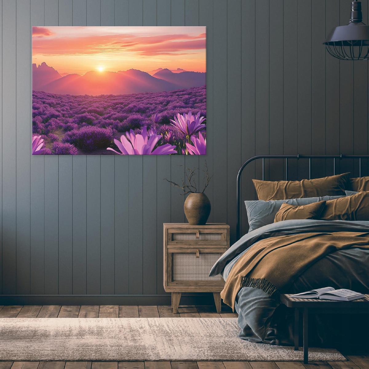 WANDBILD Berge Natur Landschaft Modern 60x40 - Multicolor, Holzwerkstoff (60/40cm) - Wallarena
