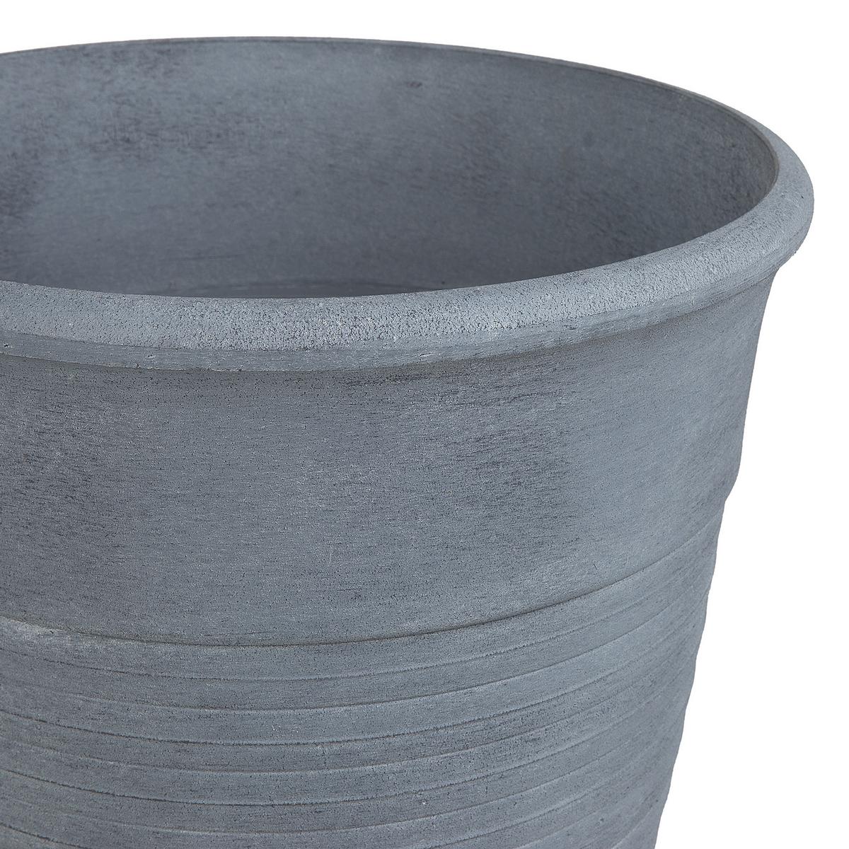 BLUMENTOPF 2er-Set grau rund 50/50/58 cm Katalima - Grau, Stein (58cm) - Beliani