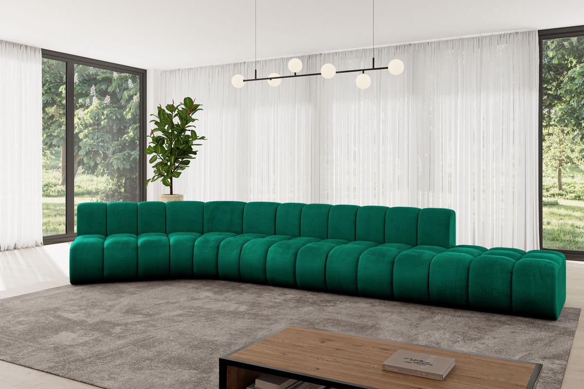 ECKSOFA modulares Sofa Brilo-L2 - 471x174x70 cm Grün - Dunkelgrün, Holzwerkstoff/Textil (471/174cm) - ALTDECOR