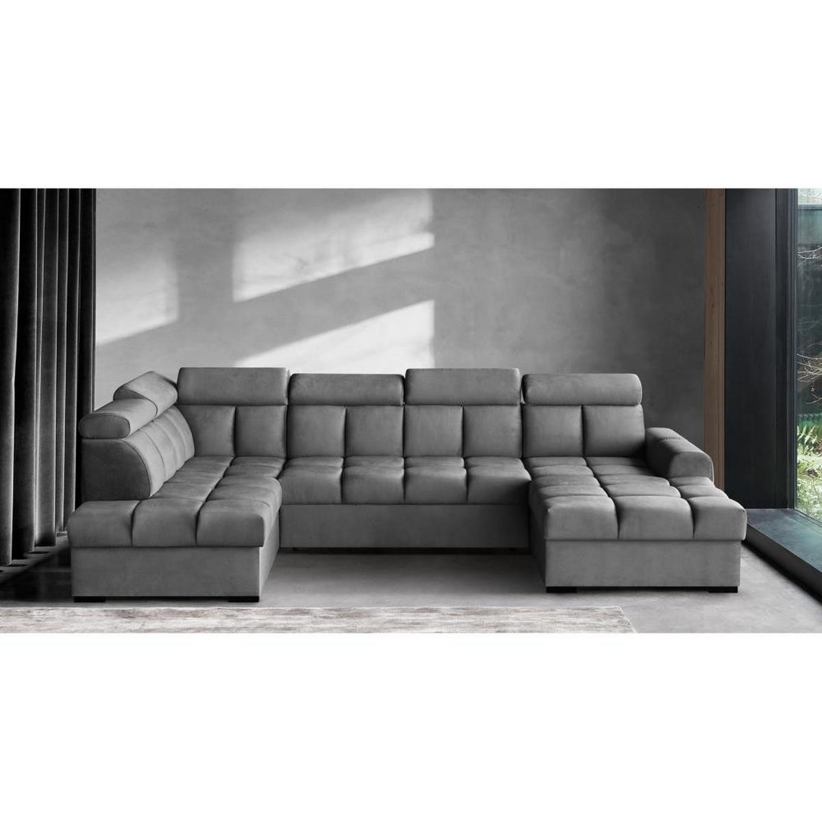 WOHNLANDSCHAFT Gomez U mit Schlaffunktion grau links - Grau, Textil (330/102/195cm) - Beautysofa