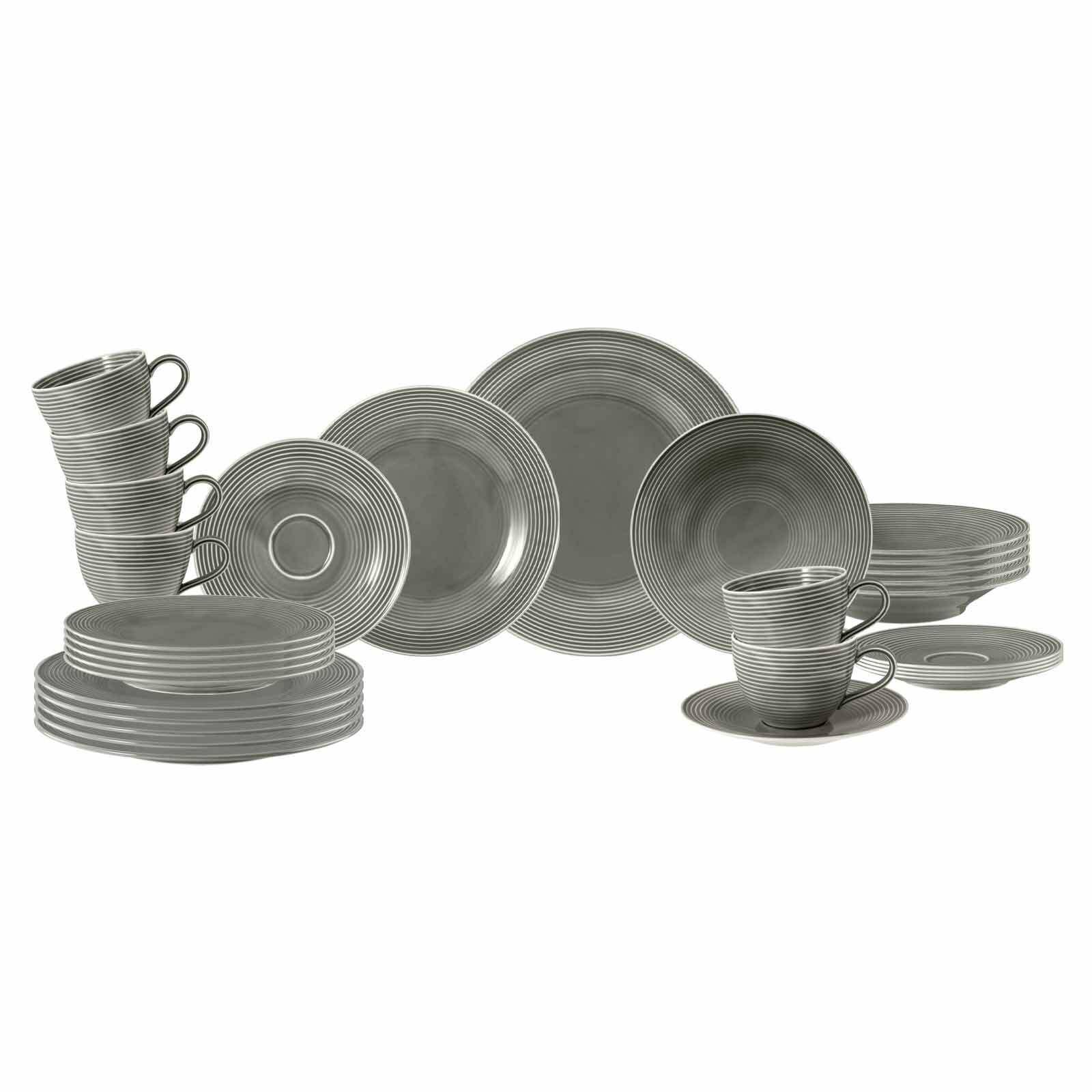 KOMBISERVICE Beat Color Glaze Perlgrau 30-tlg. - Grau, Keramik (2/2/2cm) - Seltmann Weiden