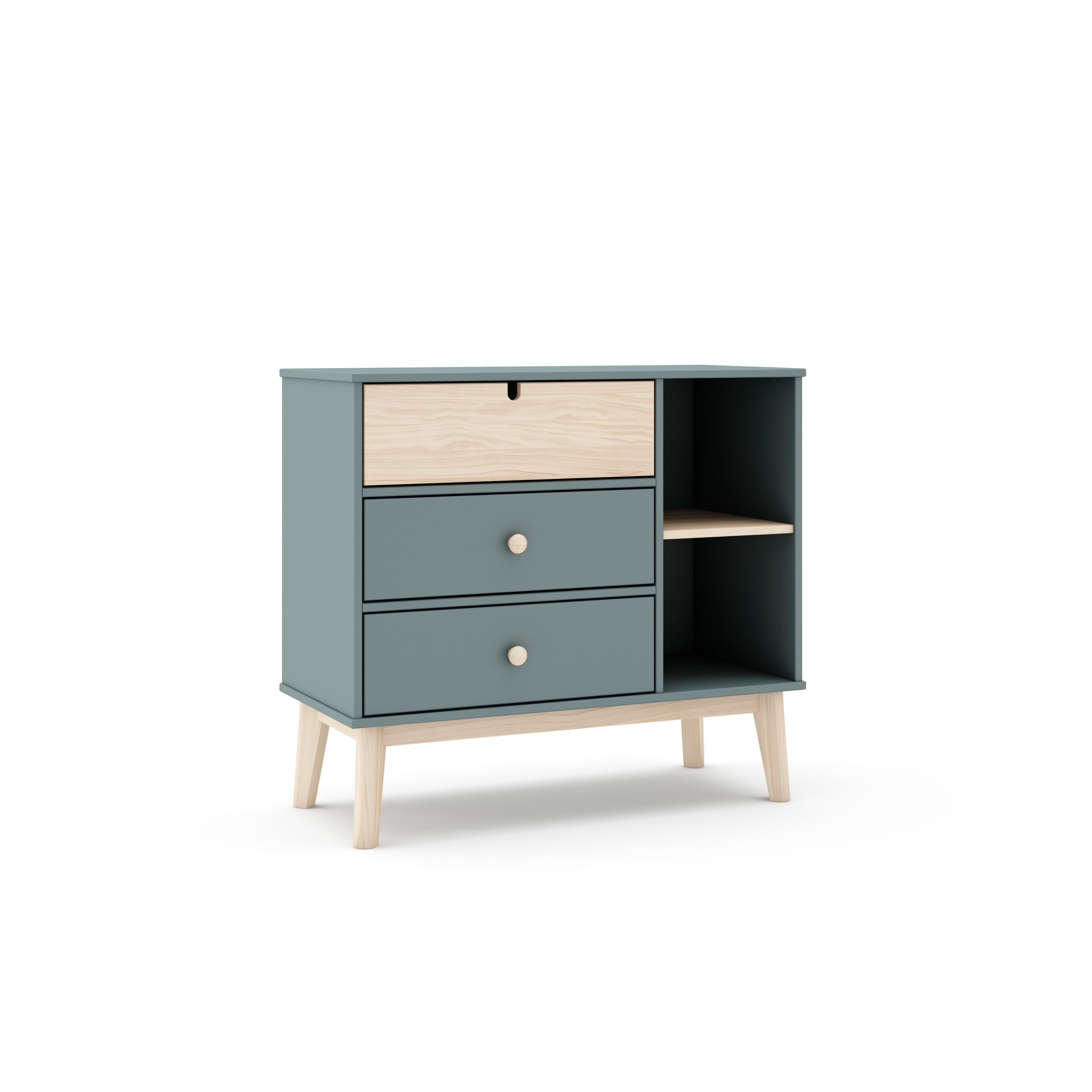 KOMMODE Estefania Grün 90/40/81 cm - Grün, Holz (40/81/90cm) - Calicosy