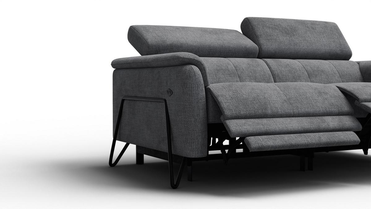 RELAXSOFA RODEN 3-Sitzer, dunkelgrau - Dunkelgrau, Holz/Textil (194/82/103cm) - Wozimo