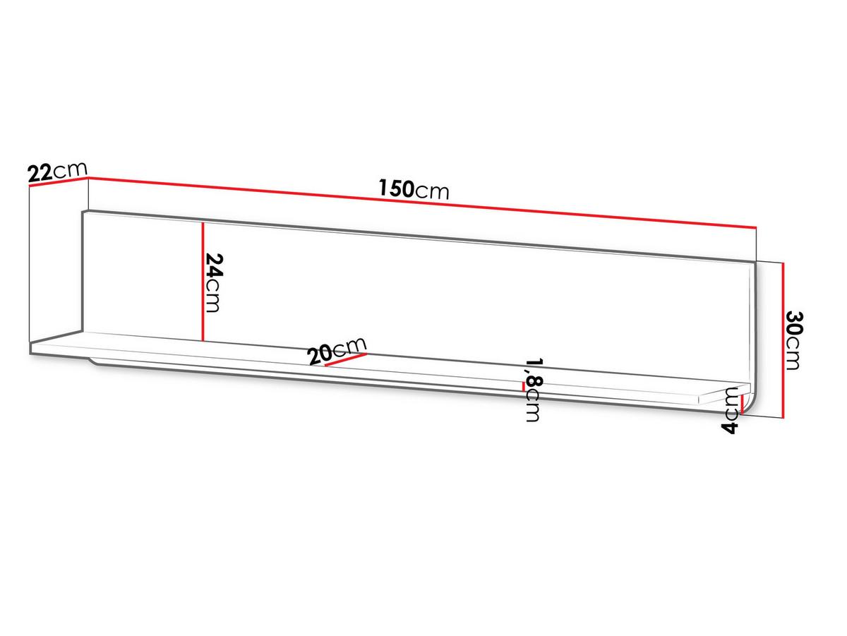 WANDBOARD Marly RE18 - Kaschmir/Nussbaumfarben, Holzwerkstoff (150/30/22cm) - MIRJAN24