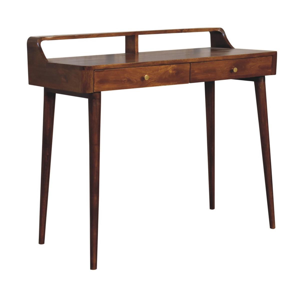 KONSOLE Elevated Kastanie, 2 Schubladen, Dunkelbraun - Dunkelbraun/Messingfarben, Mangoholz/Holz (45/100/88cm) - Artisan Furniture