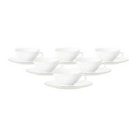 TEETASSEN MIT UNTERTASSEN Liberty Goldrand weiß-gold 140 ml 6er Set - Goldfarben/Weiß, Keramik (0.14L) - Seltmann Weiden