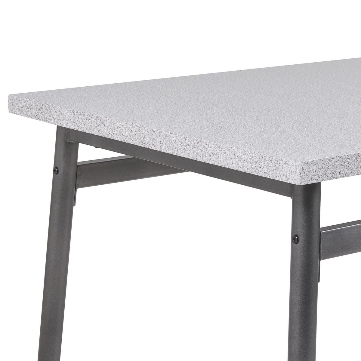ESSGRUPPE Grau meliert, Schwarz 4-Sitzer 110/70 cm Velden - Grau, Holzwerkstoff (110/81/70cm) - Beliani