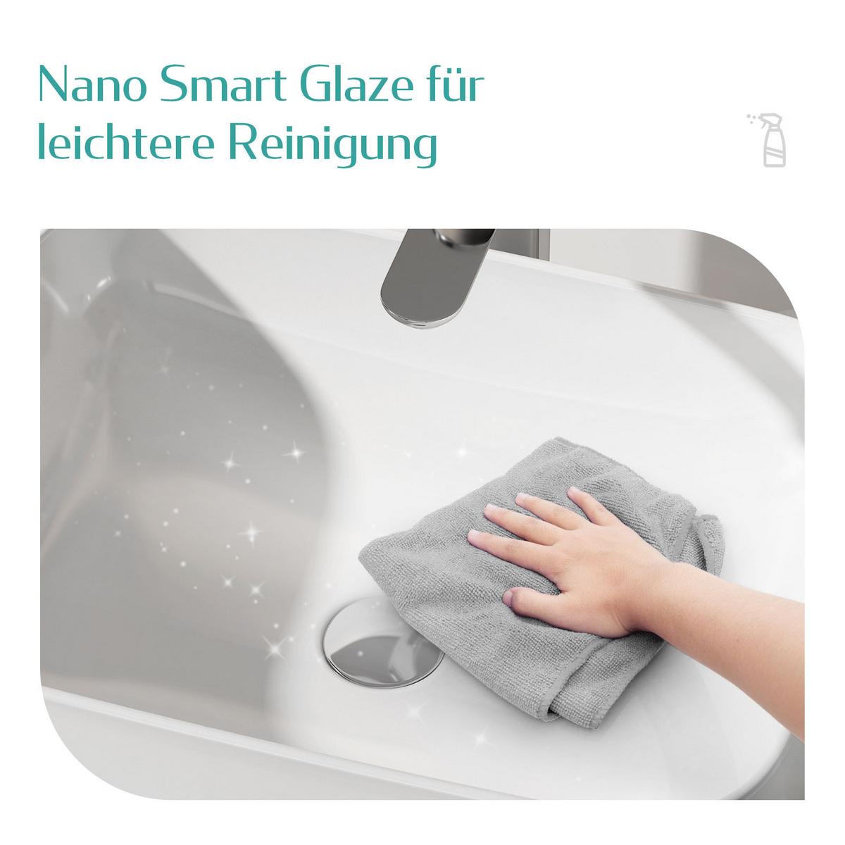 WASCHBECKEN mit pflegeleichter Oberfläche Weiß 60,5/38 cm - Weiß Hochglanz, Keramik (38/15/60.5cm) - EMKE