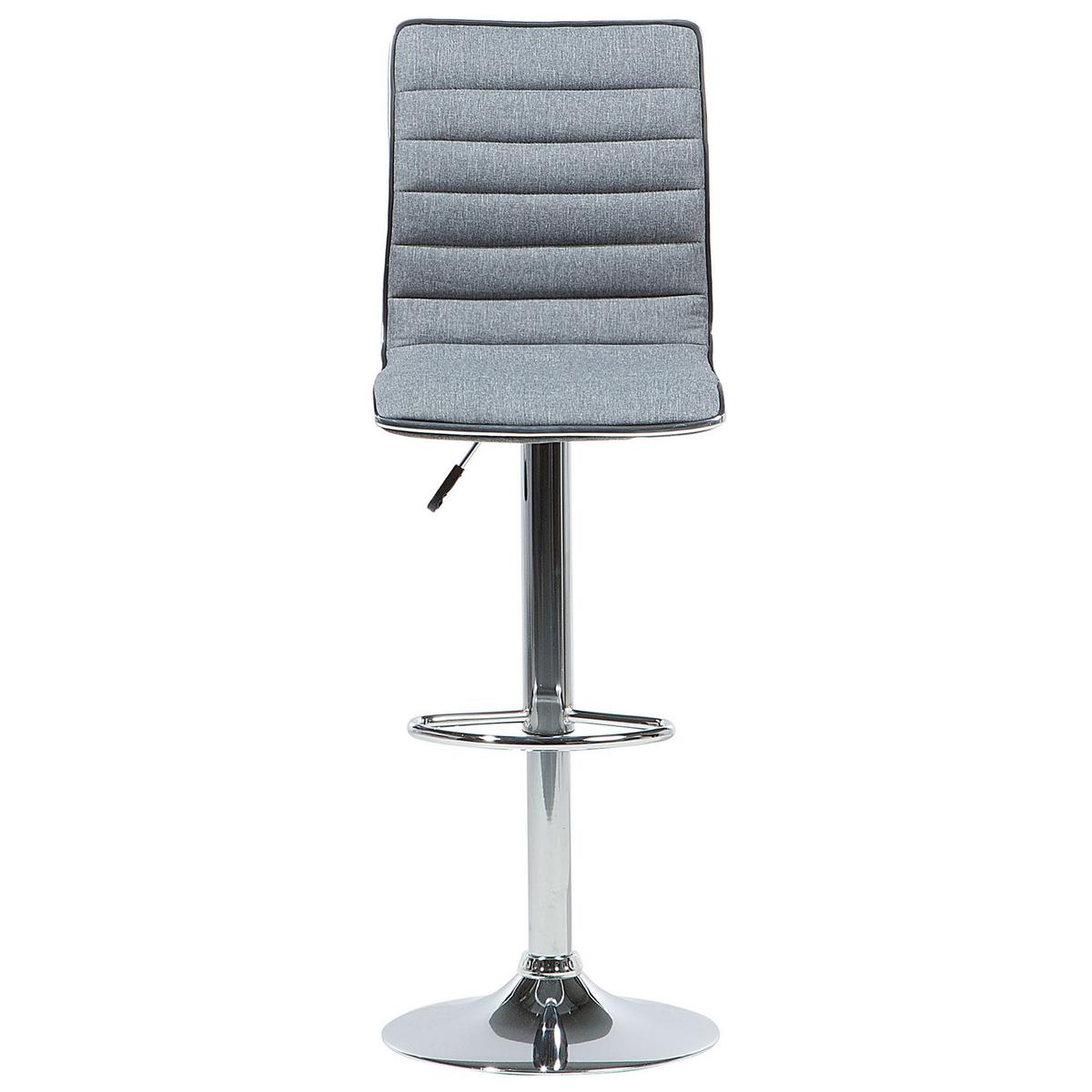 BARHOCKER 2er-Set Polsterbezug Grau Lucerne - Grau, Textil/Metall (40/116/39cm) - Beliani