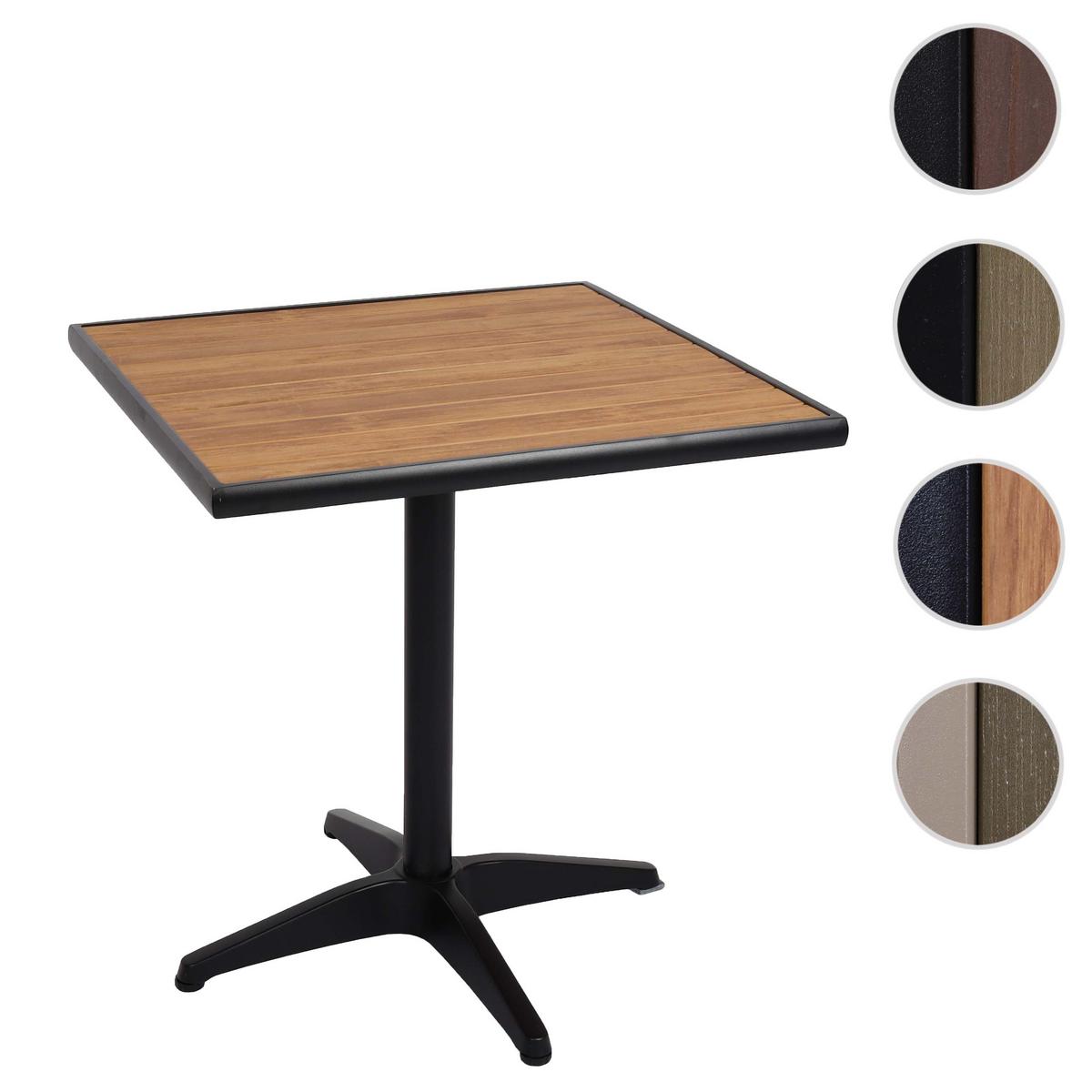 GARTENTISCH Schwarz, Braun - Schwarz/Braun, Metall (70/70/74cm) - MCW