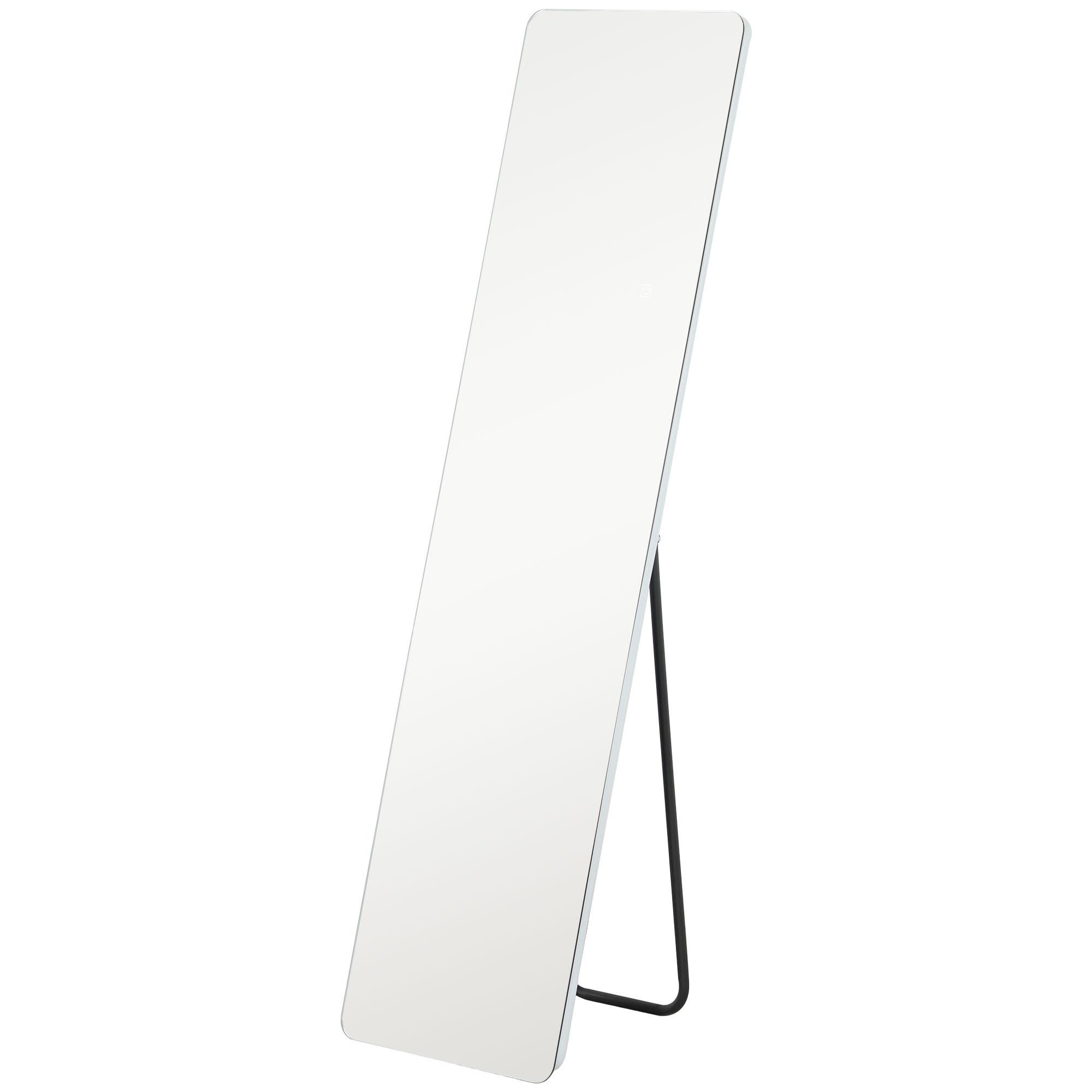 GANZKÖRPERSPIEGEL, 150 x 40 cm Standspiegel mit LED-Beleuchtung, Transparent - Transparent, Metall (2.9/150/40cm) - HOMCOM