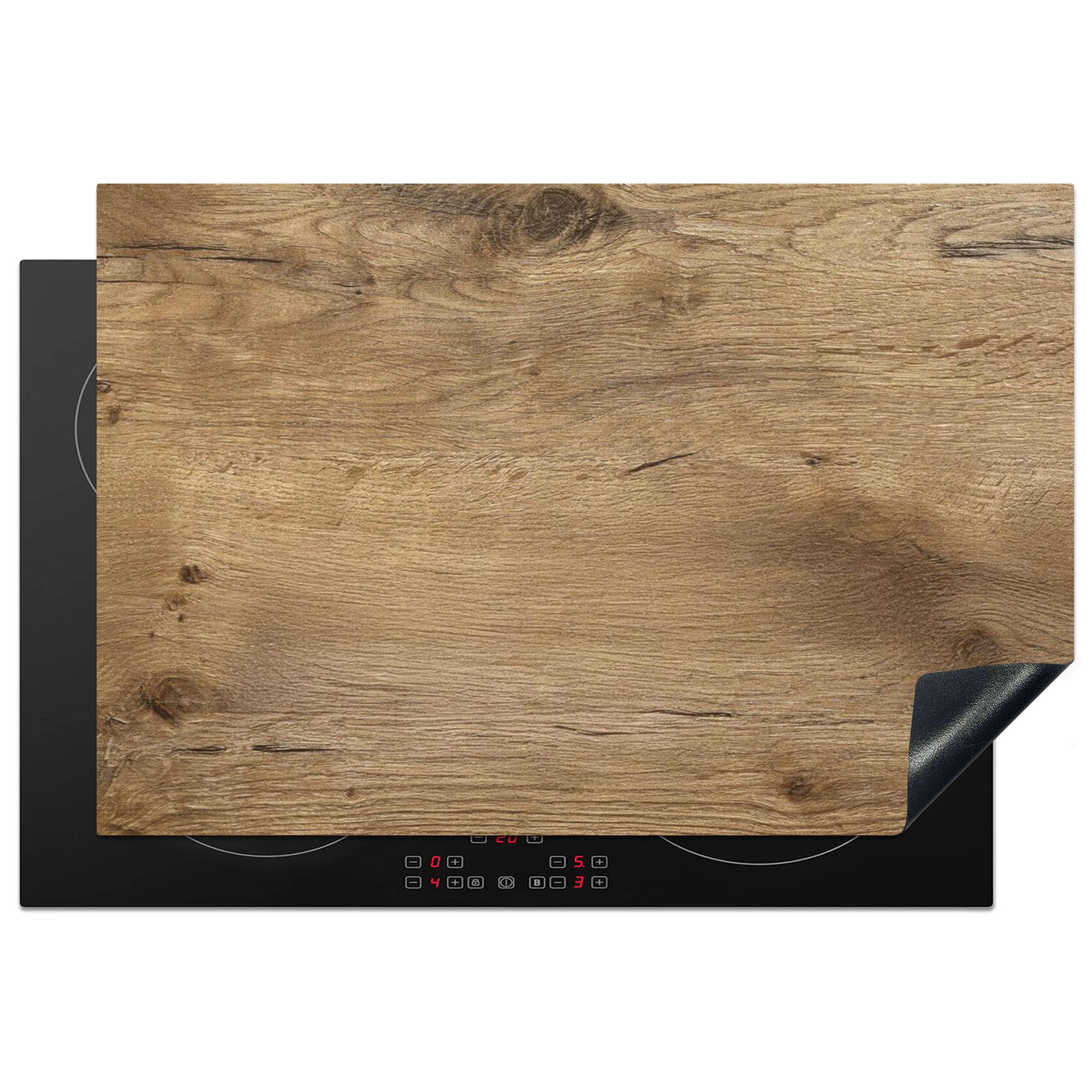 HERDABDECKPLATTE Holz - Braun - Holzoptik Ceranfeldabdeckung 78x52 cm - Eichefarben, Kunststoff (78/52/0.2cm) - MuchoWow