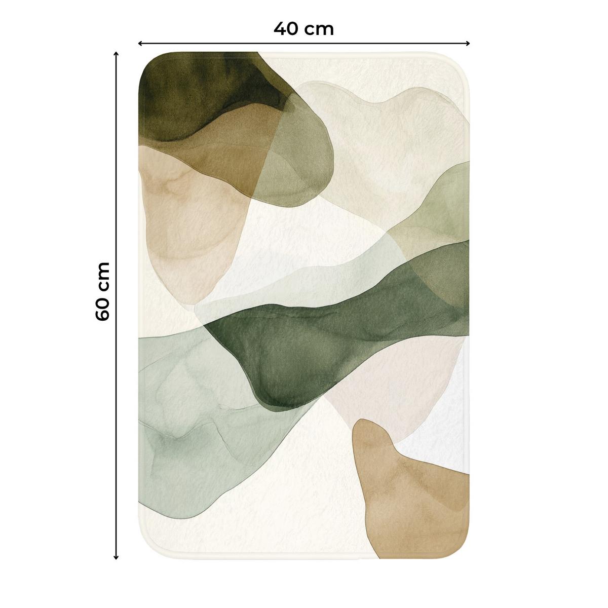 WC-VORLEGER Japandi - Abstrakt - Grün WC Teppich 40x60 cm - Grün, Textil (40/1cm) - OnlyWow
