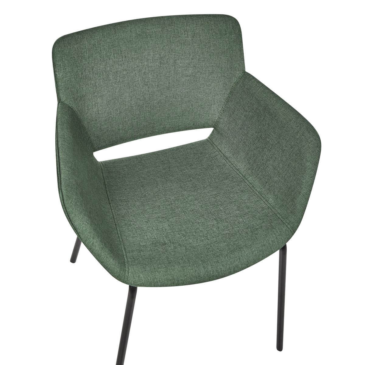 ESSZIMMERSTUHL 2er-Set Stoff Grün Axtel - Grün, Textil (60/81/52cm) - Beliani