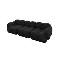3-SITZER modulares Sofa Miko-S2 300x118x75 cm Schwarz Velours - Schwarz, Holzwerkstoff/Kunststoff (300/75/118cm) - ALTDECOR