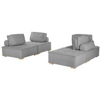 4-SITZER SOFA SET Polyester Grau Tibro - Grau, Textil (200/40/100cm) - Beliani