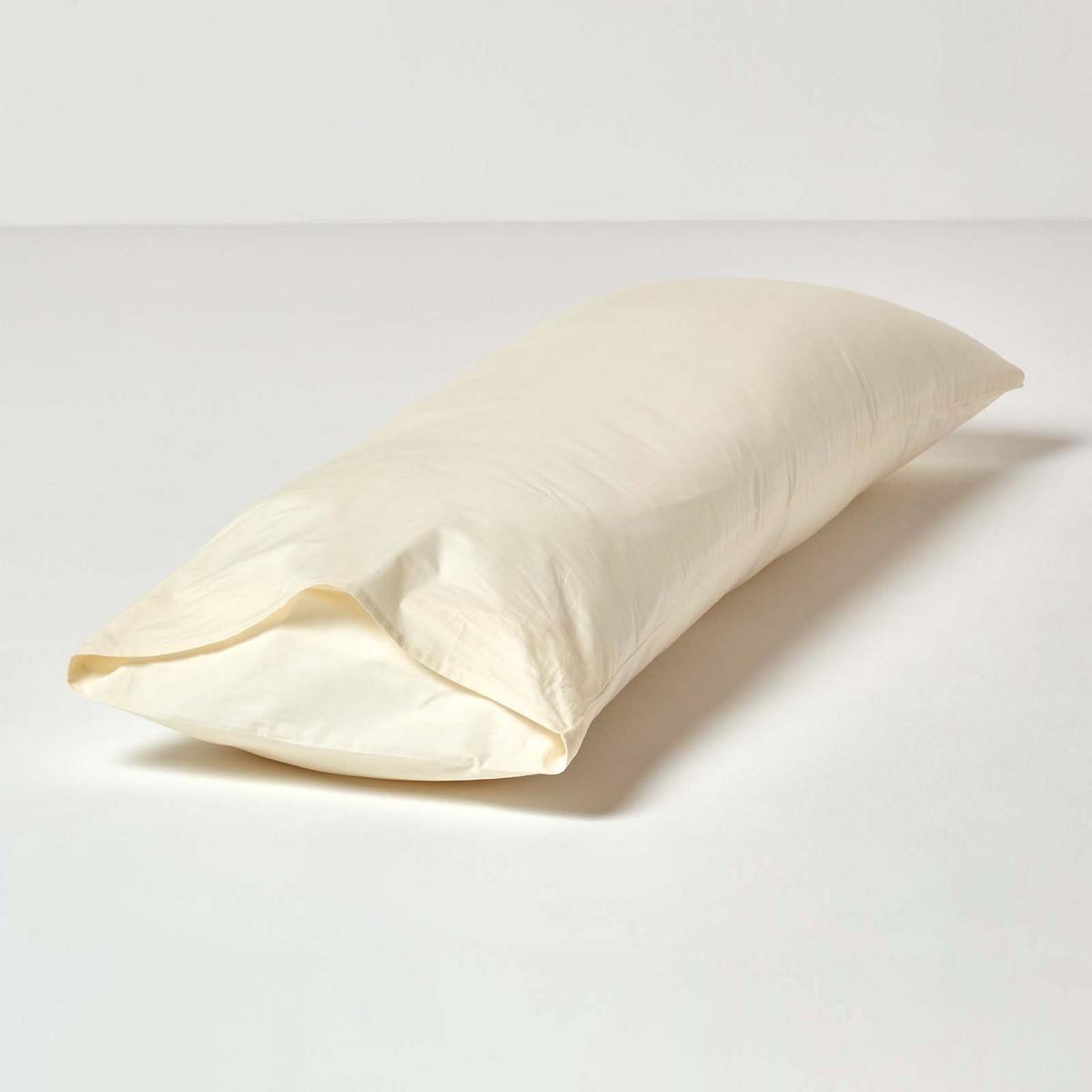 SEITENSCHLÄFERKISSENBEZUG Perkal, Fadendichte 200, 48/136 cm - Creme, Textil (50/140cm) - Homescapes