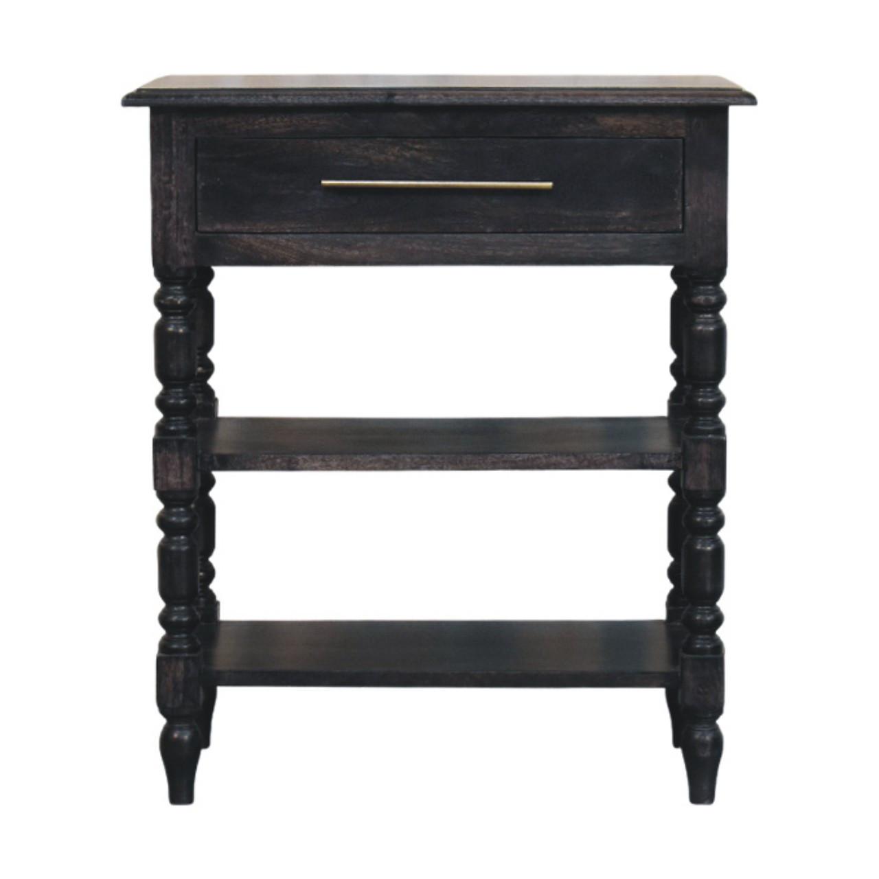 BEISTELLTISCH mit Carbon-Esche-Finish, 1 Schublade, 2 offene Ablagen, dunkelbraun. - Dunkelbraun, Holz (35/60/70cm) - Artisan Furniture