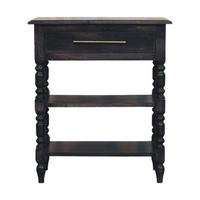 BEISTELLTISCH mit Carbon-Esche-Finish, 1 Schublade, 2 offene Ablagen, dunkelbraun. - Dunkelbraun, Holz (35/60/70cm) - Artisan Furniture