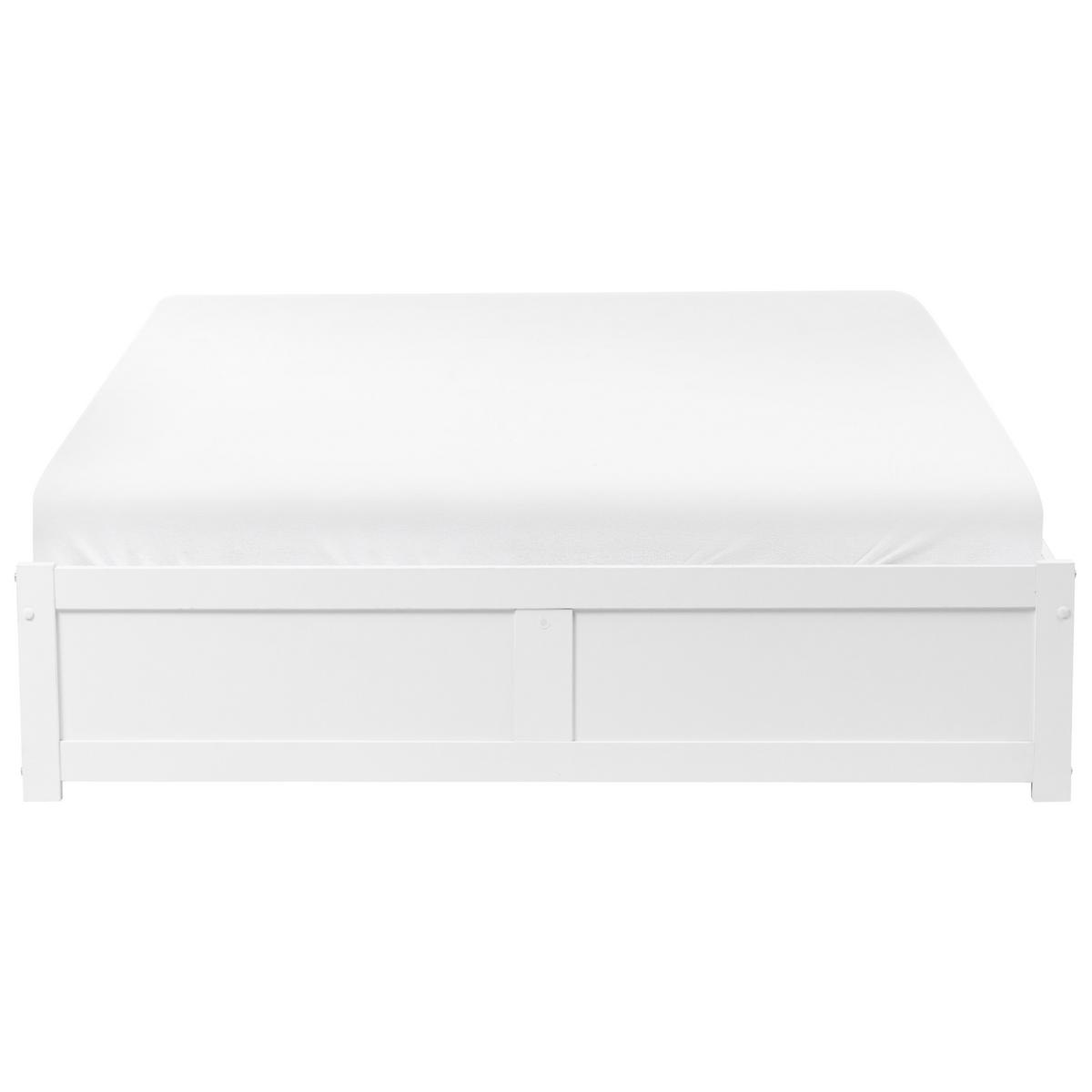 BETT 160/200 cm Weiß Brux - Weiß, Holzwerkstoff (160/200cm) - Beliani