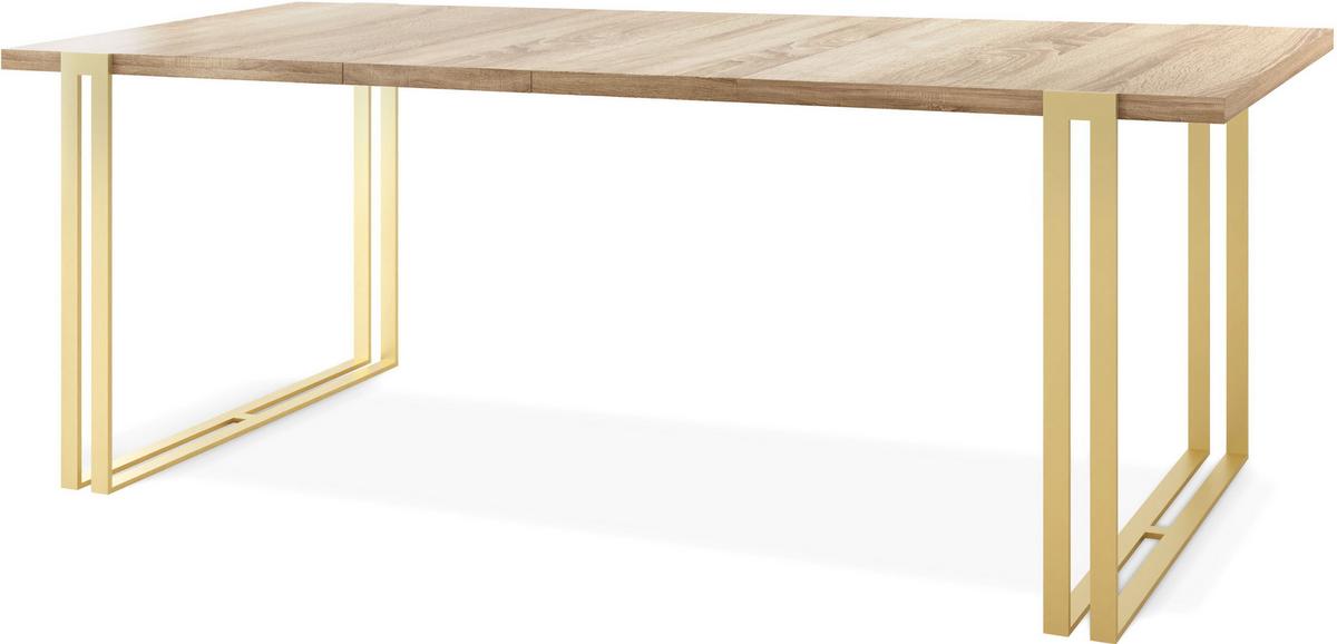 ESSTISCH Stella rechteckig ausziehbar, Sonoma Eiche 160-260/90/76 cm - Goldfarben/Sonoma Eiche, Holzwerkstoff/Metall (90/260/76cm) - WFL GROUP