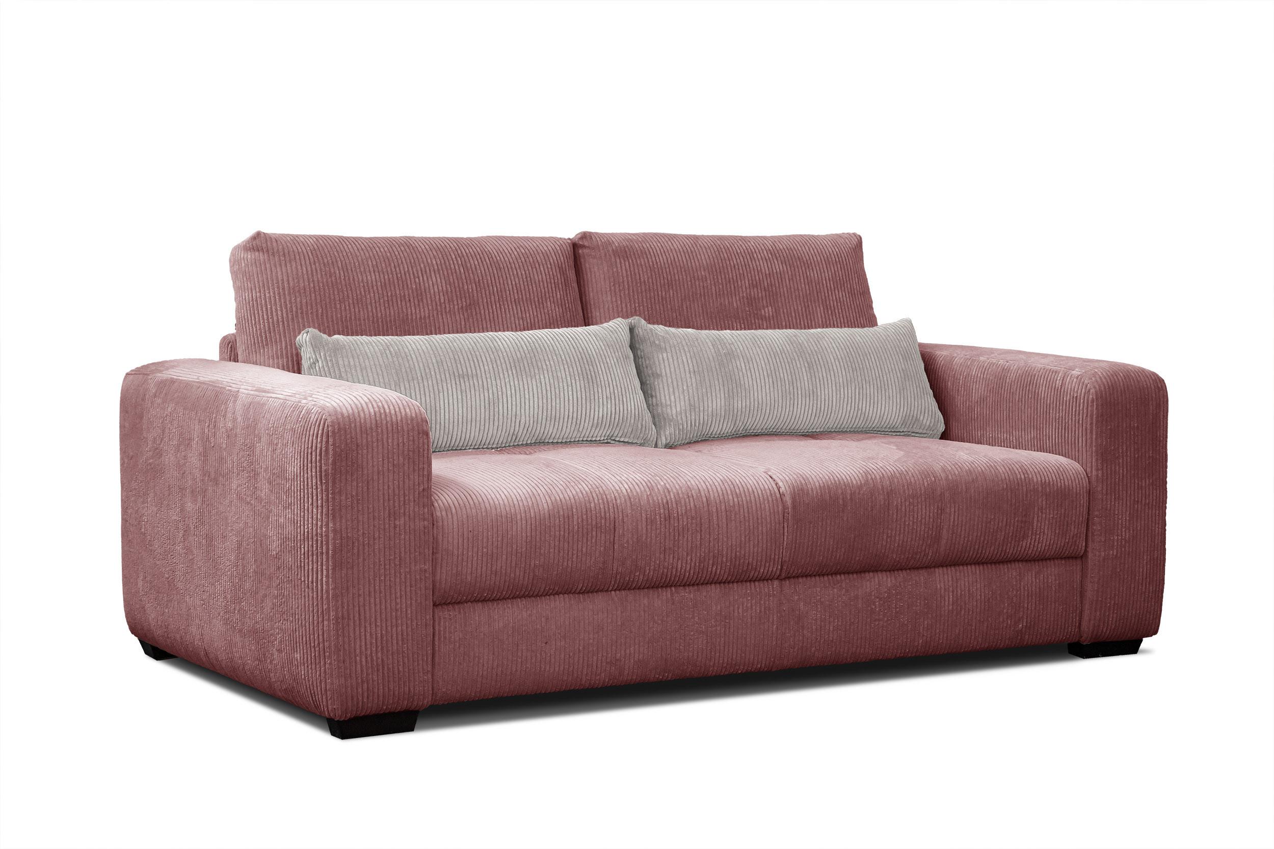 SOFA OLI 3-Sitzer, altrosa - Altrosa, Holz/Textil (208/91/108cm) - Wozimo