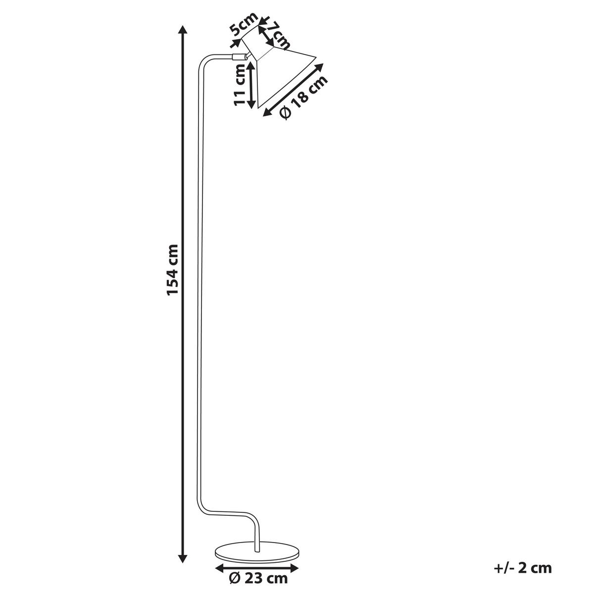 STEHLAMPE Rimava 23/23/154 cm - Blau, Metall (23/23/154cm) - Beliani
