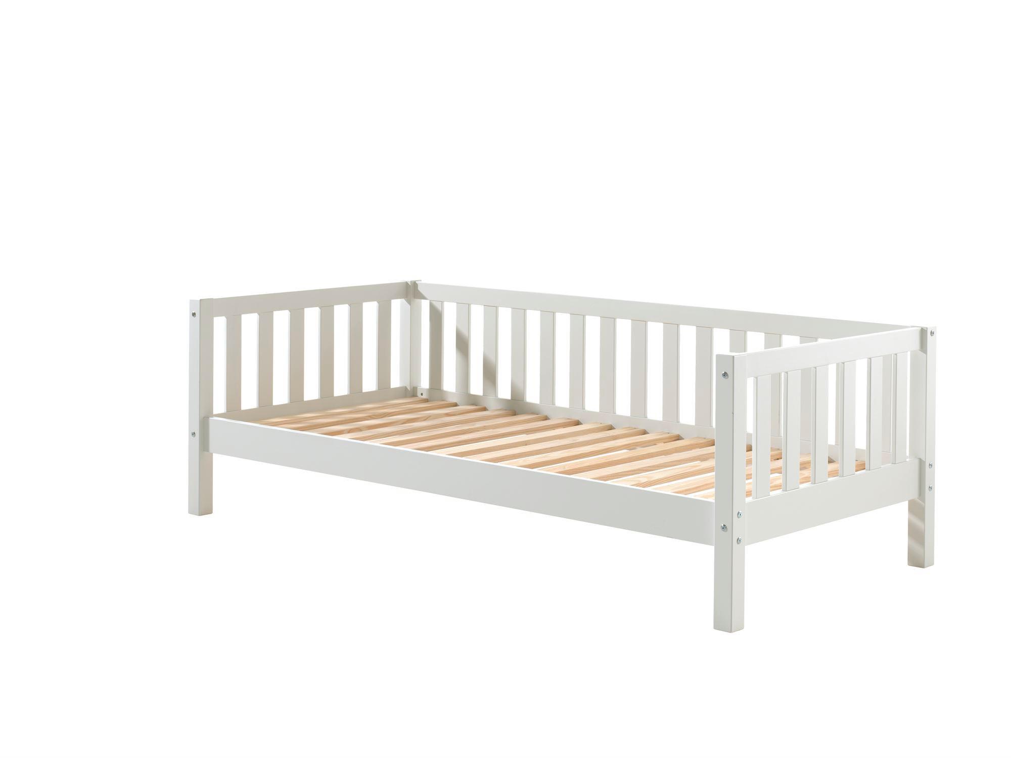 BETT Karena 211x68x98 aus Massivholz in Weiß - Weiß, Holz (90/200cm) - 58aufmkessel
