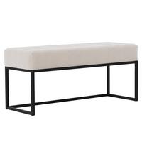 POLSTERBANK PURE 100 cm Metallgestell, Schwarz / Beige - Beige, Textil/Metall (100/44/30cm) - Idohome