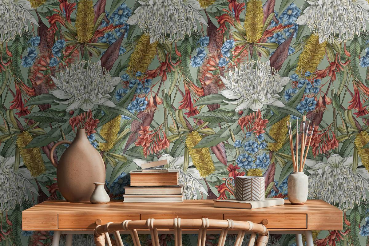 VLIESTAPETE Bunt 53/1005 cm - Grün, Textil (53/1cm) - KUNSTLOFT