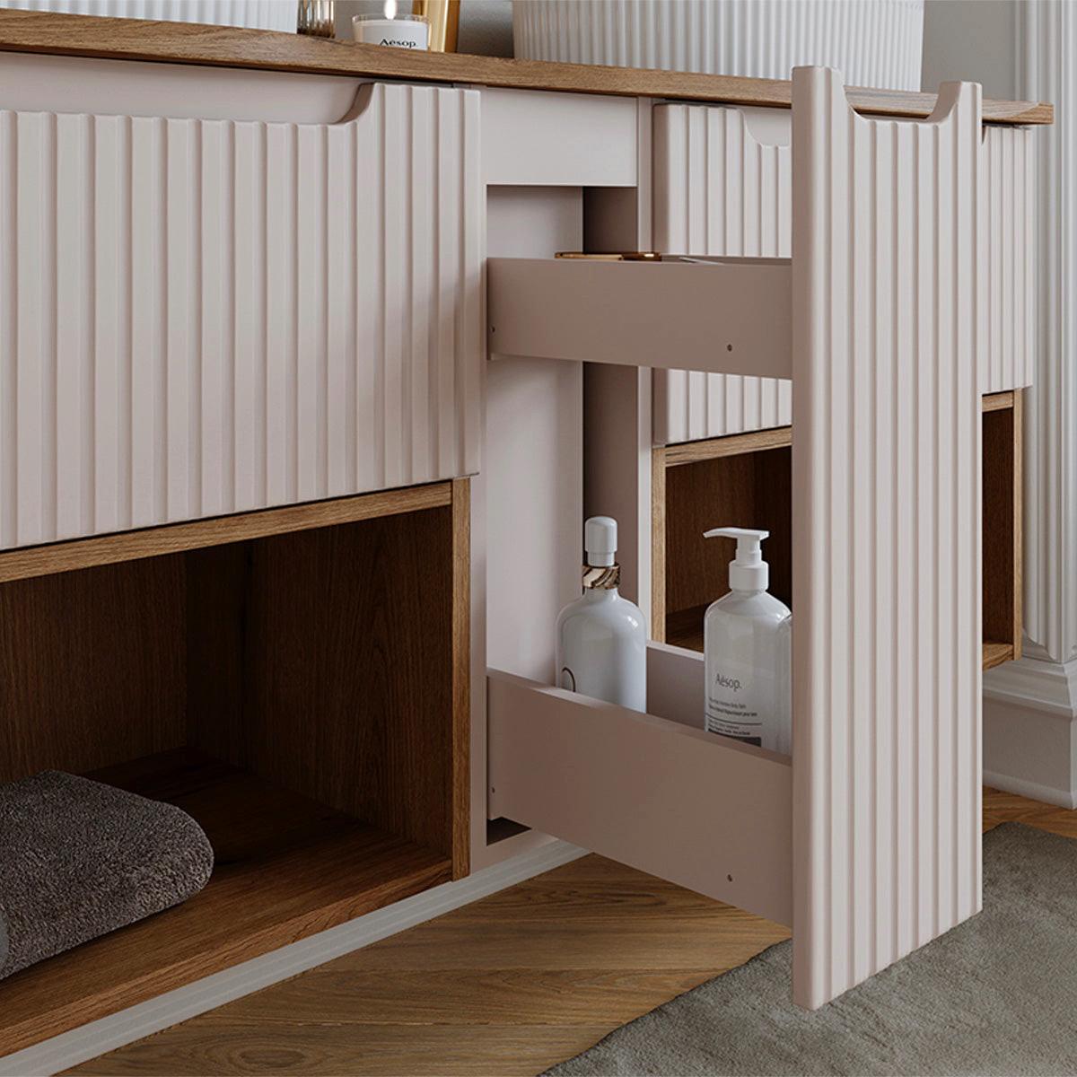 WASCHTISCHUNTERSCHRANK 140.4cm Riva Kaschmir - Beige, Holzwerkstoff (140.4/60/40cm) - Petits-meubles